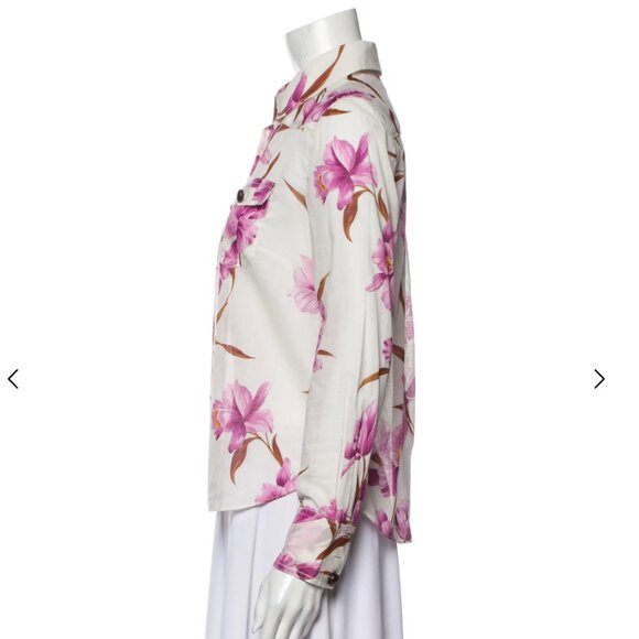 Zimmermann Floral Print Long Sleeve Button-Up Top Size: S - Picture 2 of 8